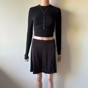 Vintage 90s J Valdi Black Sheer Mini Skirt